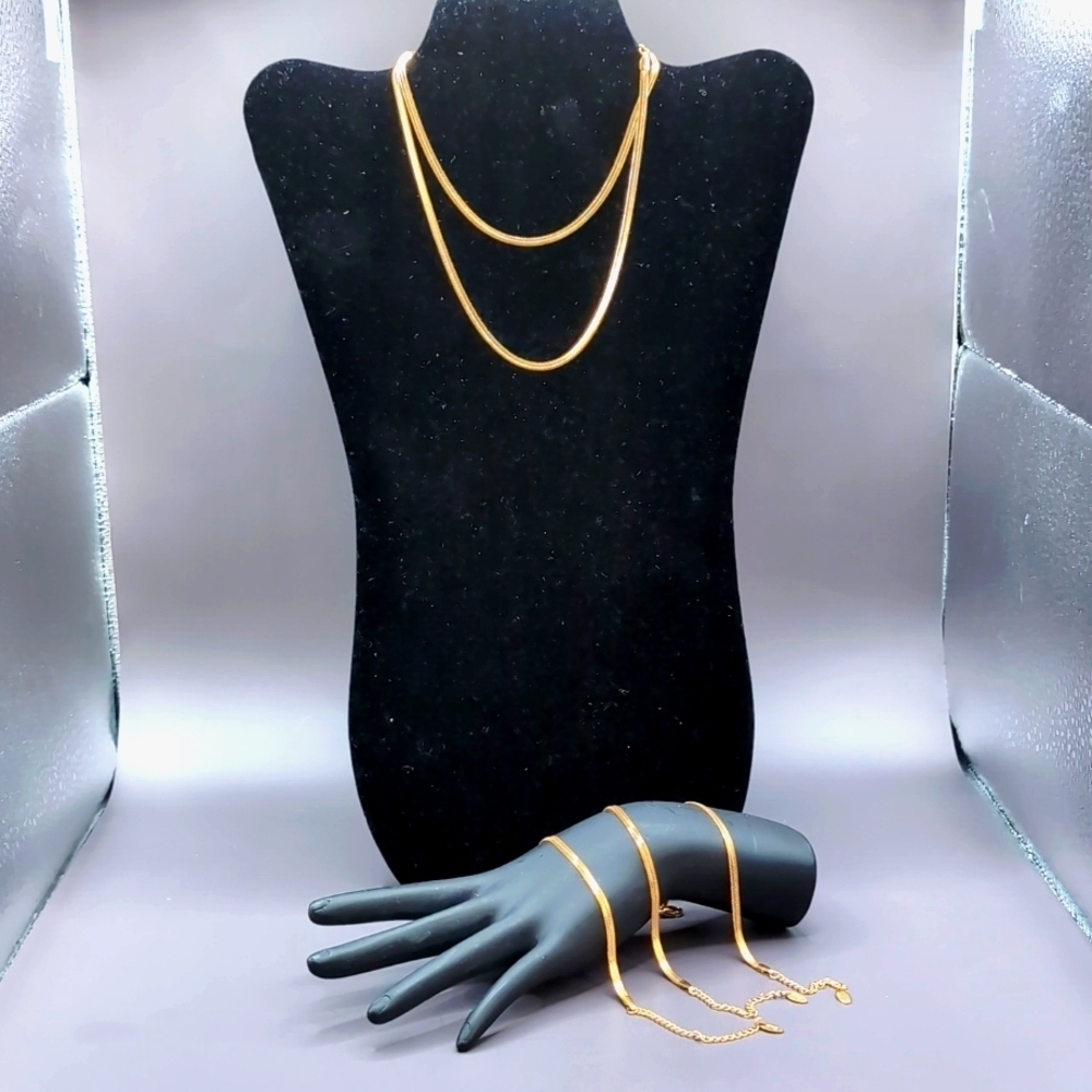 5 Piece 18K Gold Plated Jewelry Set - Bracelets / Anklets / Chokers / Necklaces